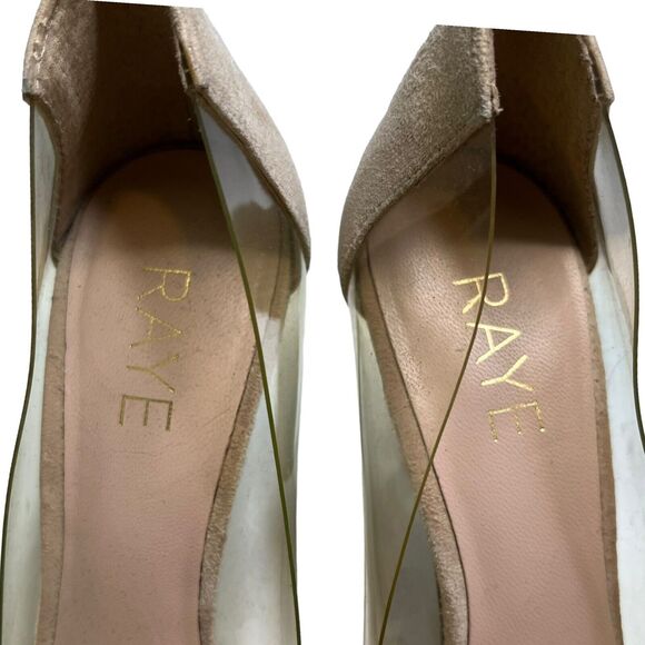 Raye Revolve Stiletto Heels Women’s Size 9 Neutral Suede PVC Pointed Toe - Picture 9 of 13